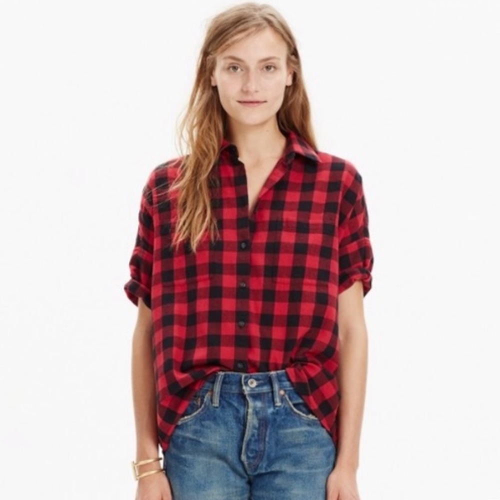 Madewell Flannel Courier Shirt Buffalo Check Plaid